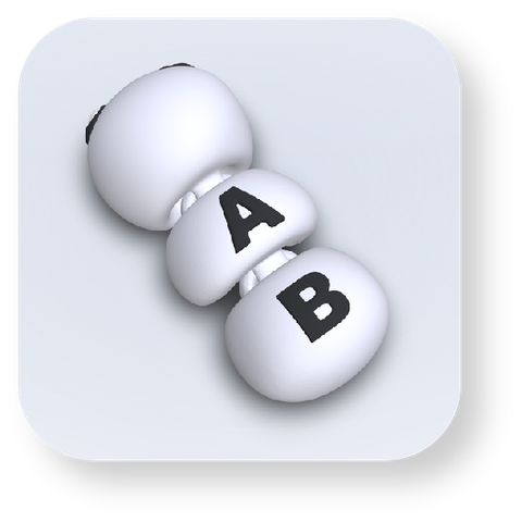 Symbol example: dice showing letters A and B
